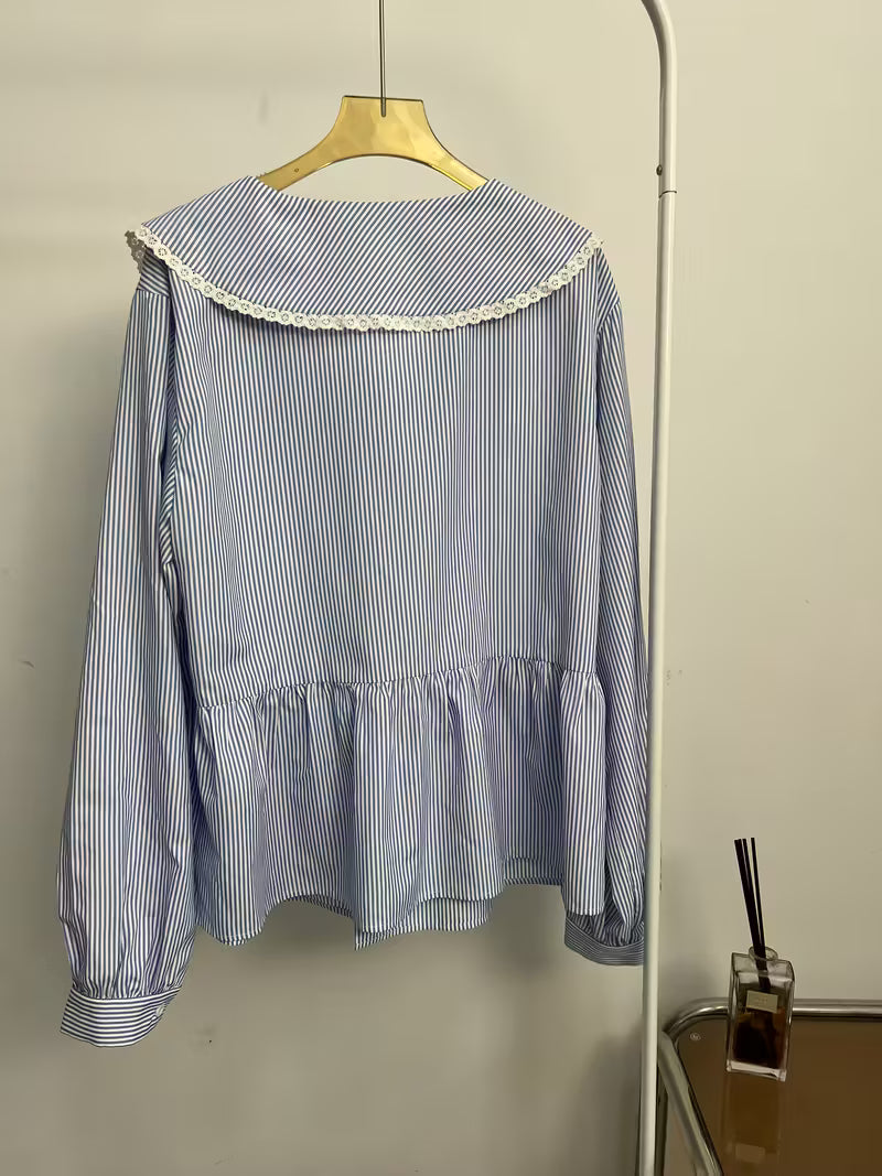 Camicetta righe con collettone