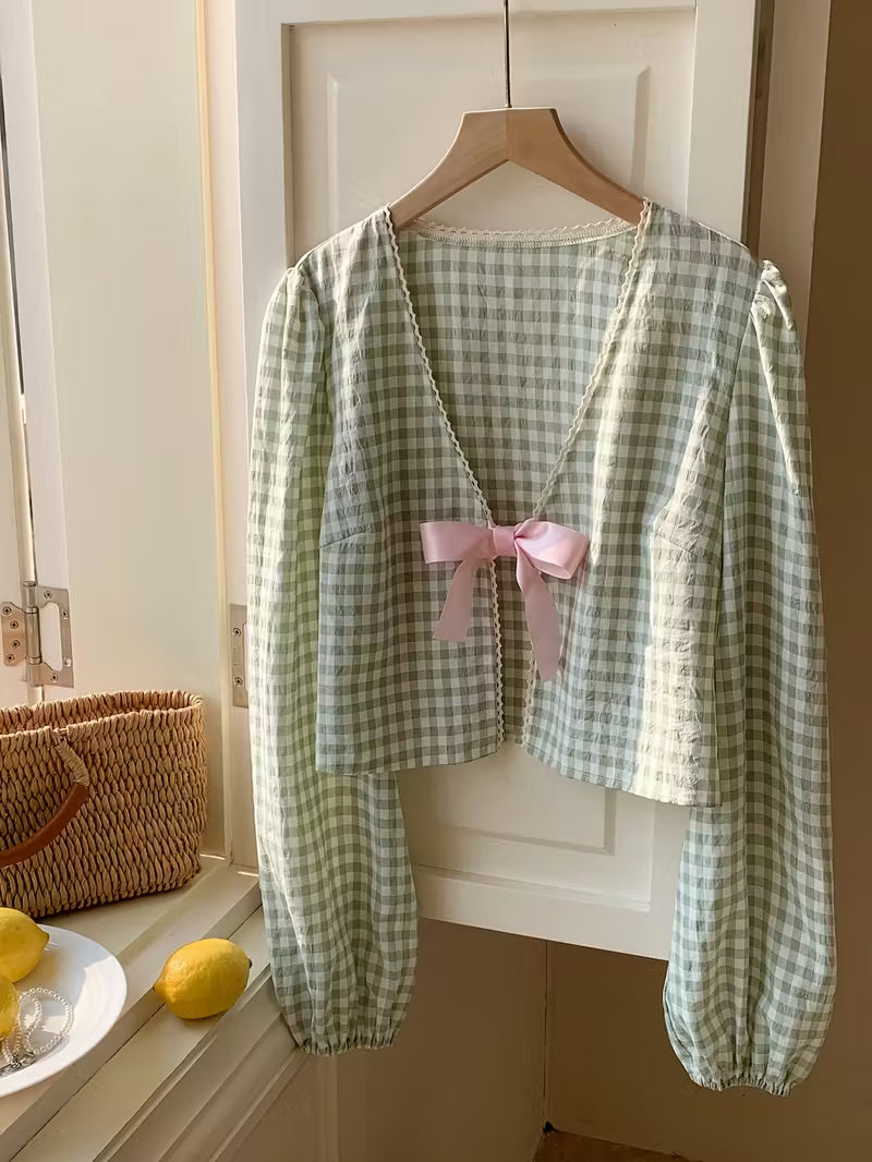 Camicetta quadri&passamaneria